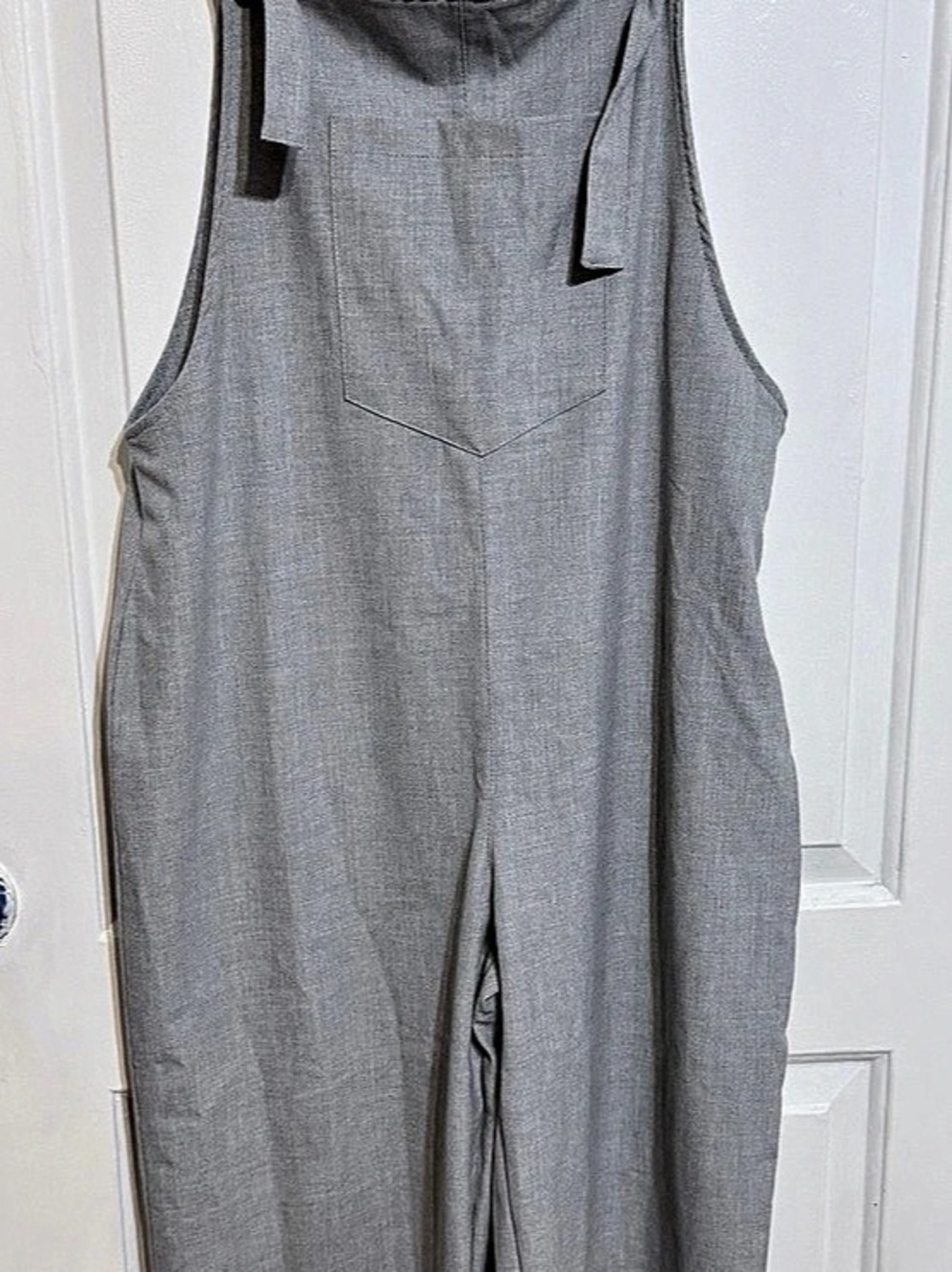 LuvmaBelly Gray Jumpsuit zip pockets Size Large NWT